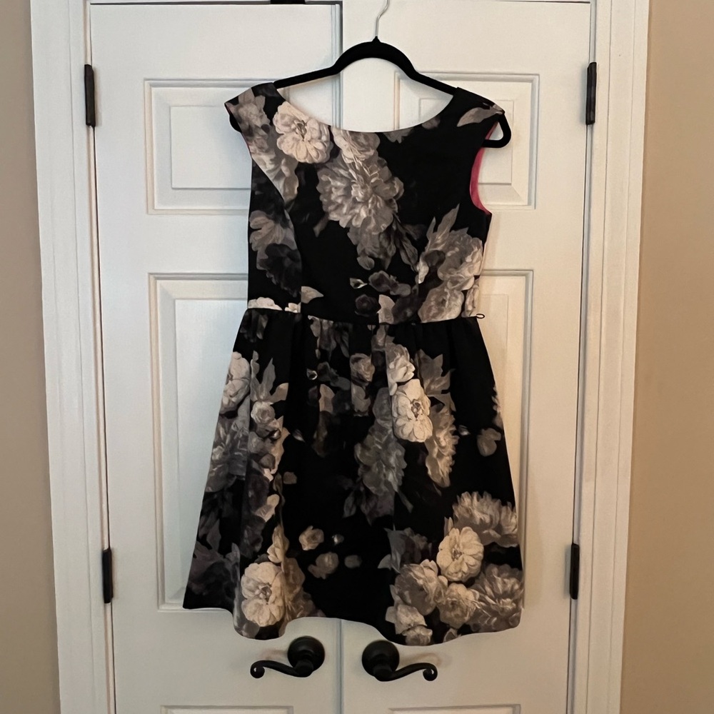 Eliza J Floral Black and Gray Dress